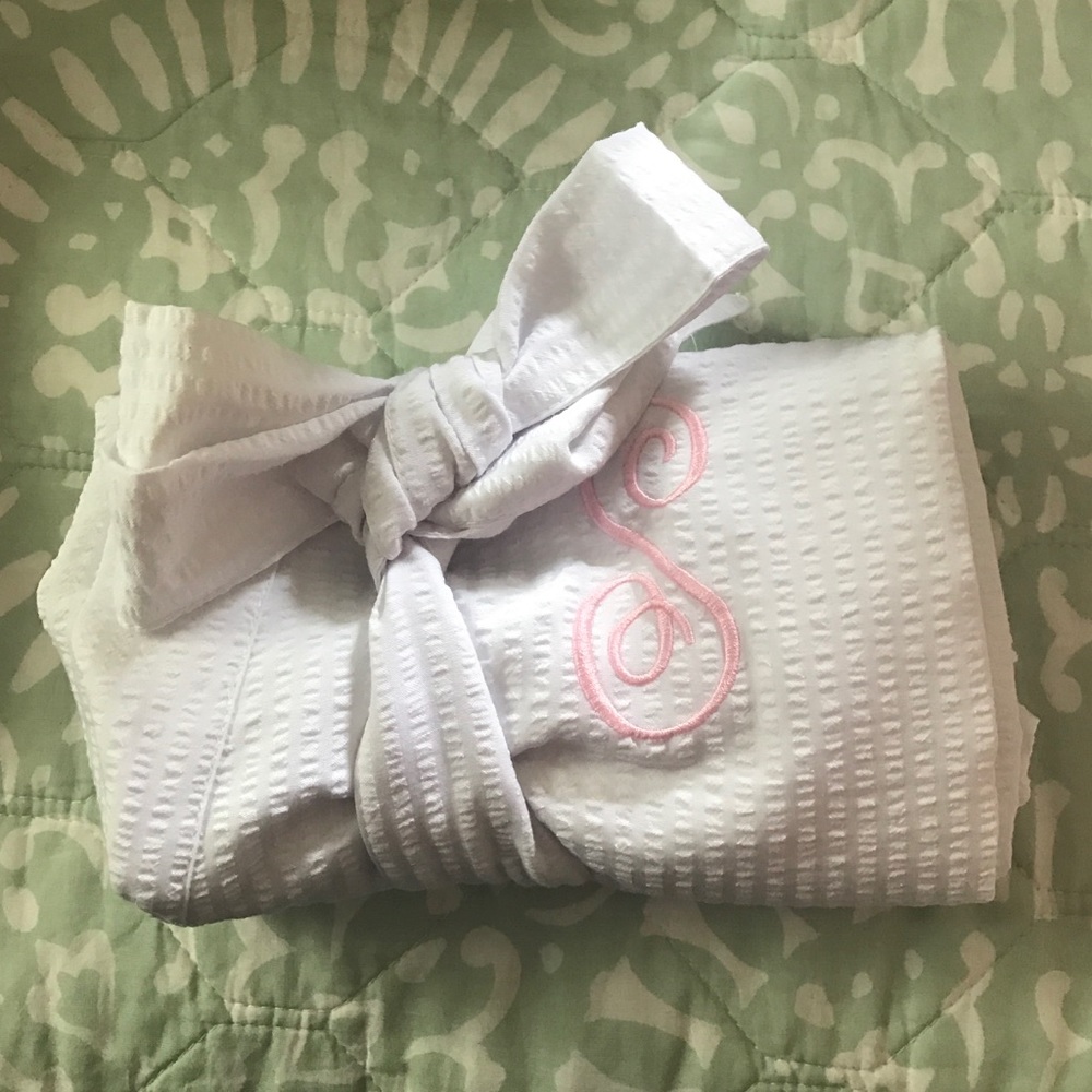 White Robe, Pink S Monogram