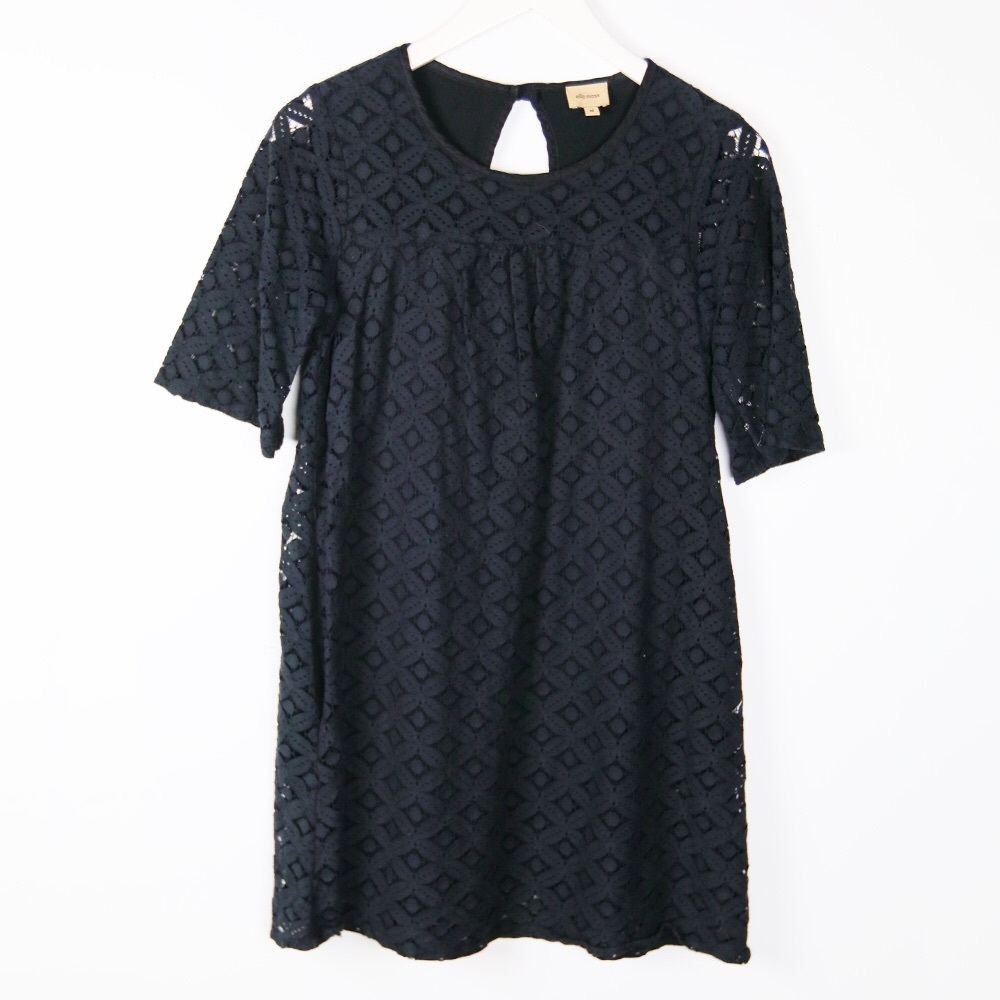 Ella Moss Eyelet Black Dress, M