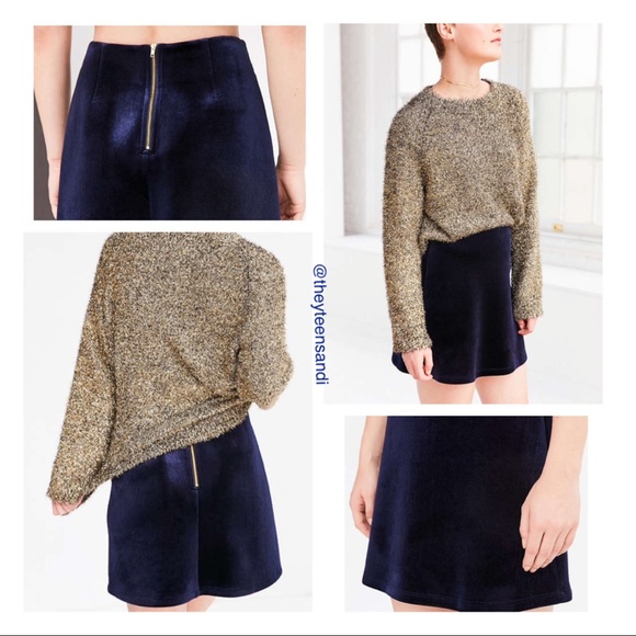 Urban Outfitters Velvet Scuba A-line Mini Skirt - Picture 4 of 4