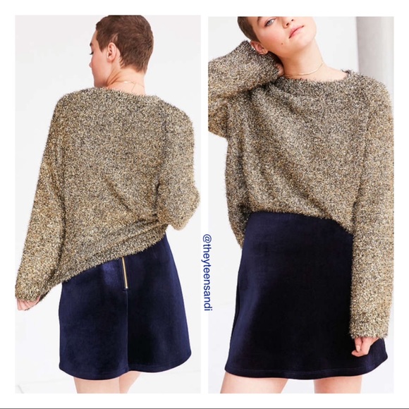 Urban Outfitters Velvet Scuba A-line Mini Skirt - Picture 3 of 4