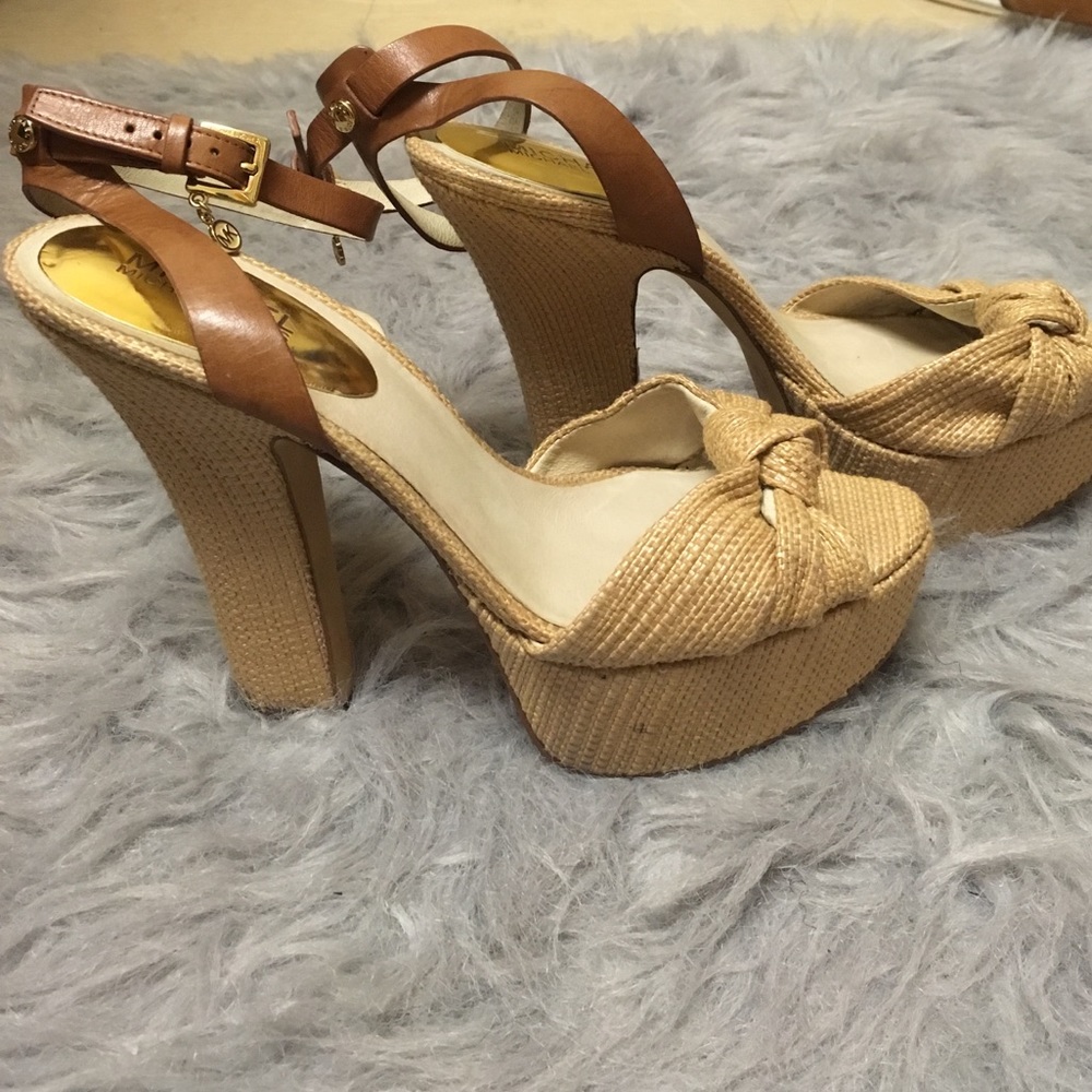 Michael Kors Straw Heeled Sandals