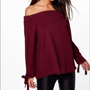 Emma Tie Sleeve Bardot Top