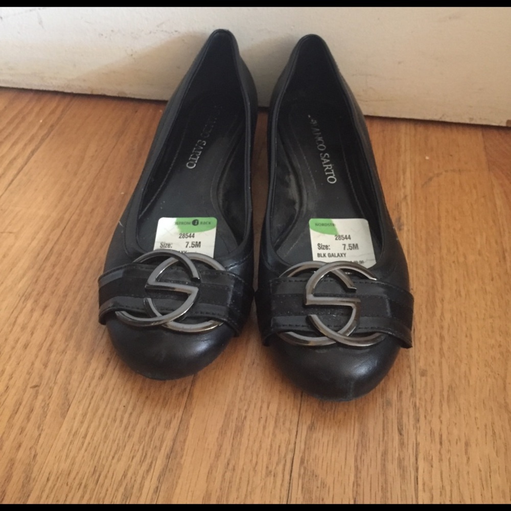 Franco Sarto Black Flats