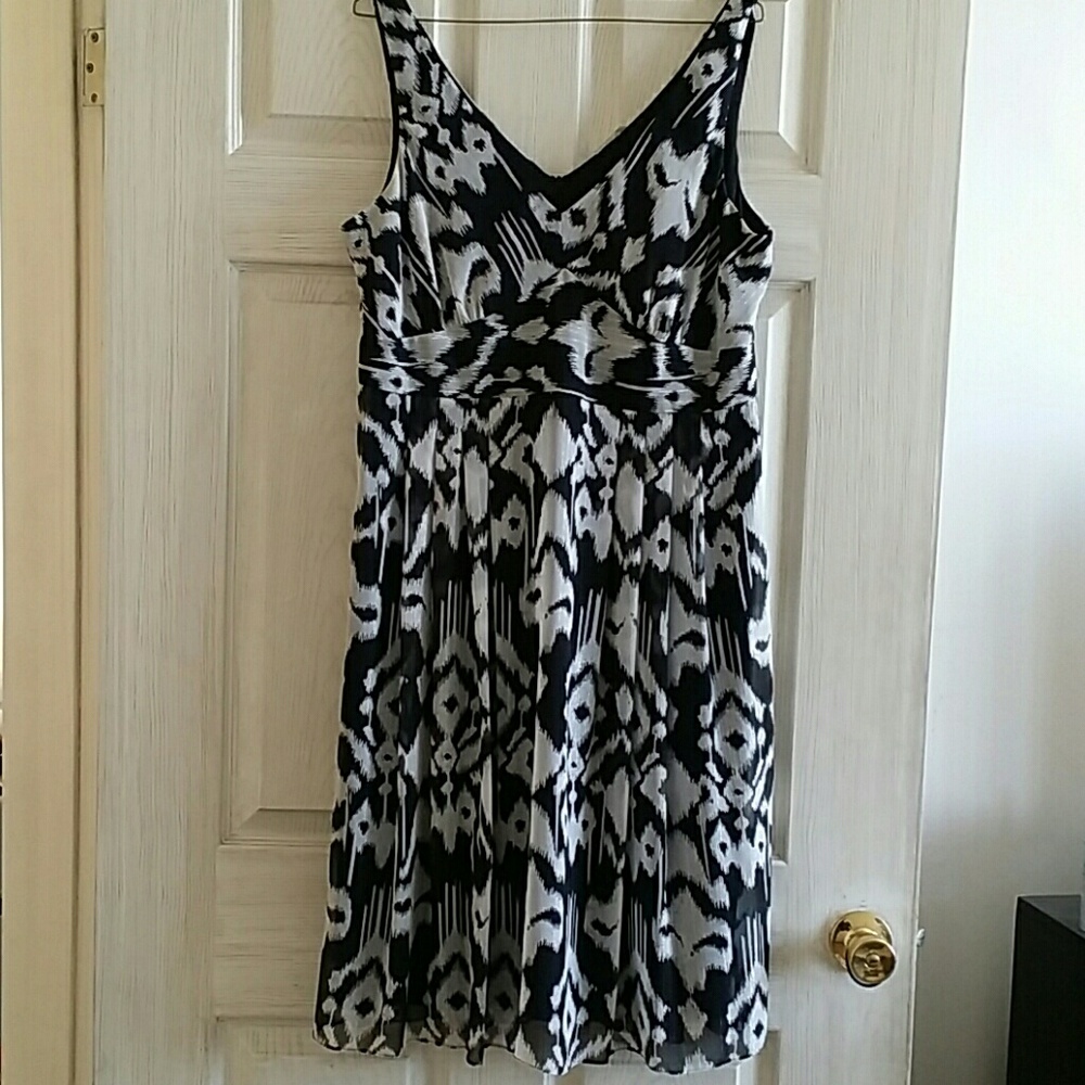 Black, white & silver dress