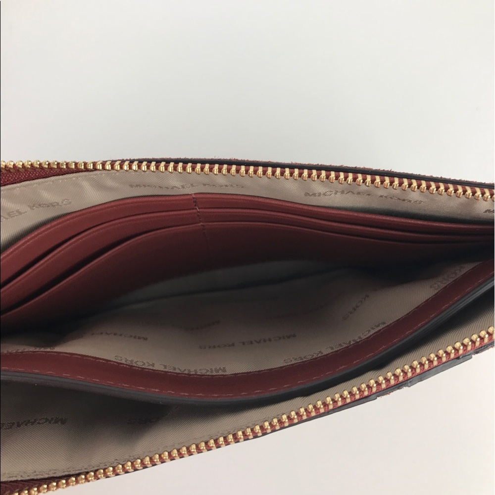 Michael Kors Brooklyn Grommet Zip Wristlet - Brick - Picture 5 of 5