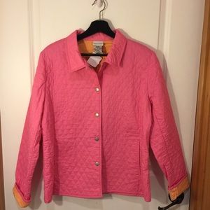 White stag quilted pink coat women's medium NWT