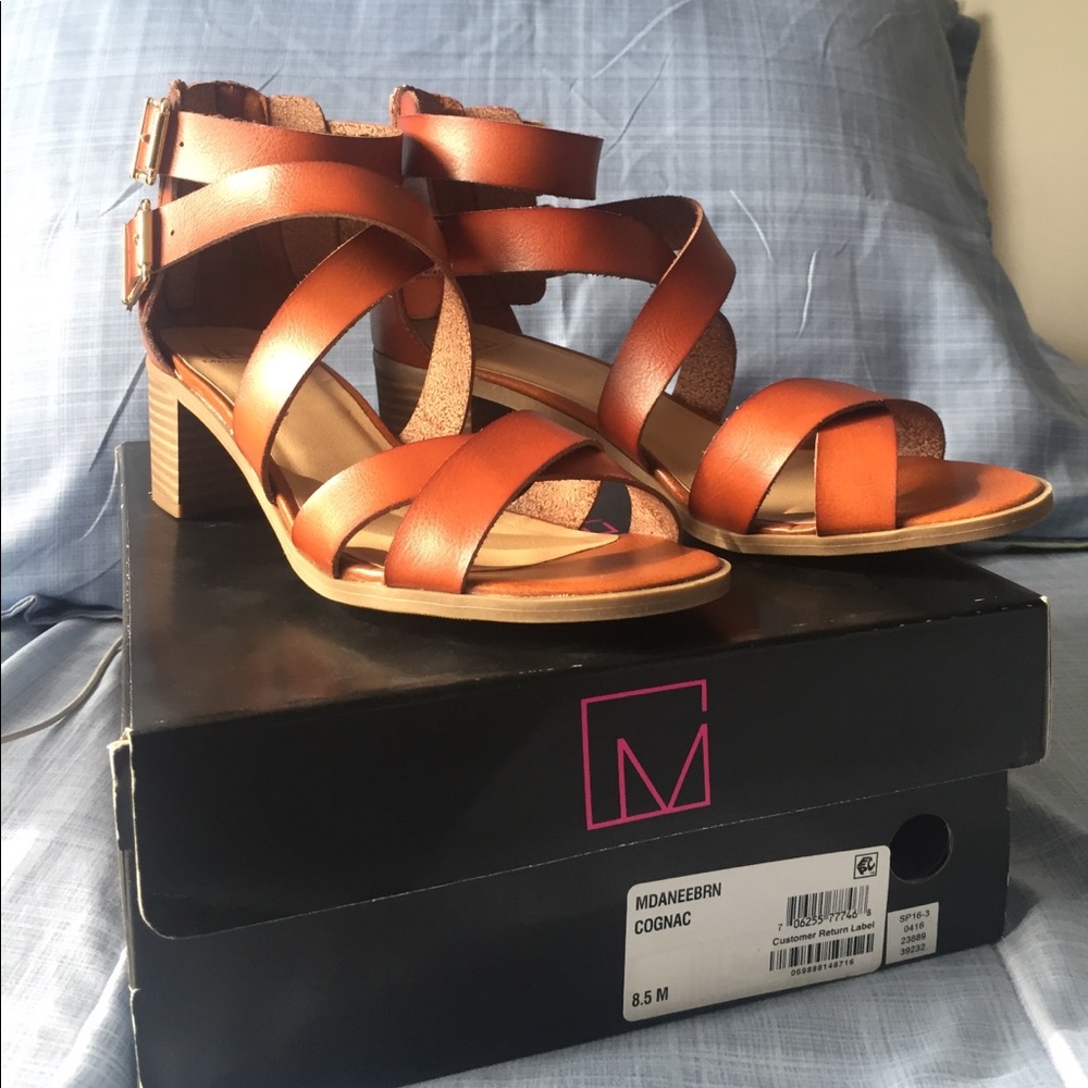 Material Girl cognac sandals