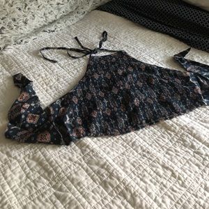 Rouched Halter Crop Top