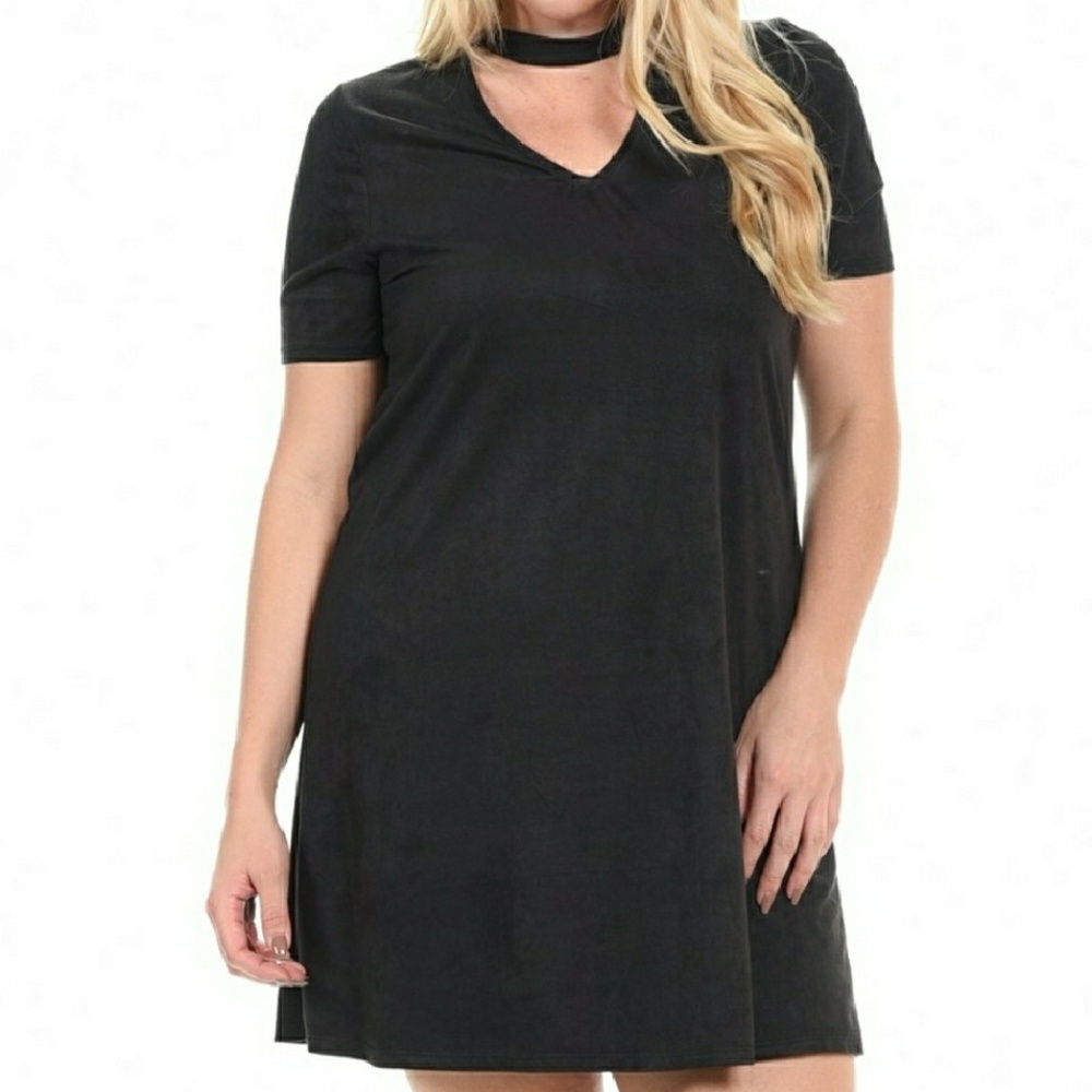 Bellino  Mock Neck cutout Shift Dress