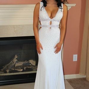 White Jovani Prom Dress