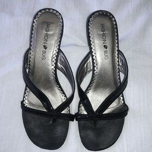 Sequin black sandles