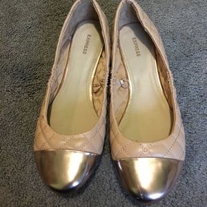 Express blush and rose gold ballet flats