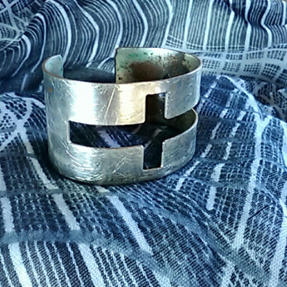 Sliver cross cuff bracelet