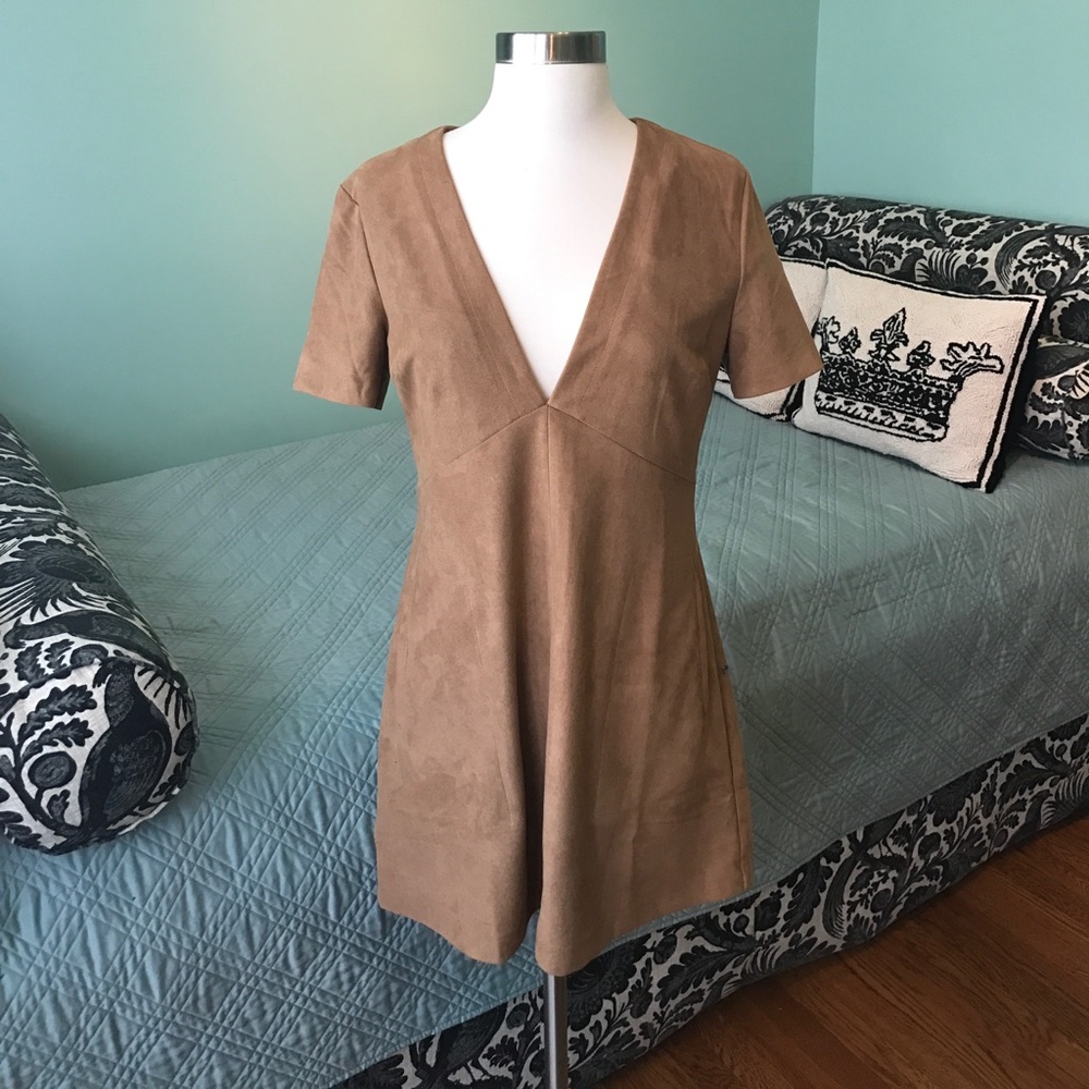 NWT Suede Mini Dress. Size Small.