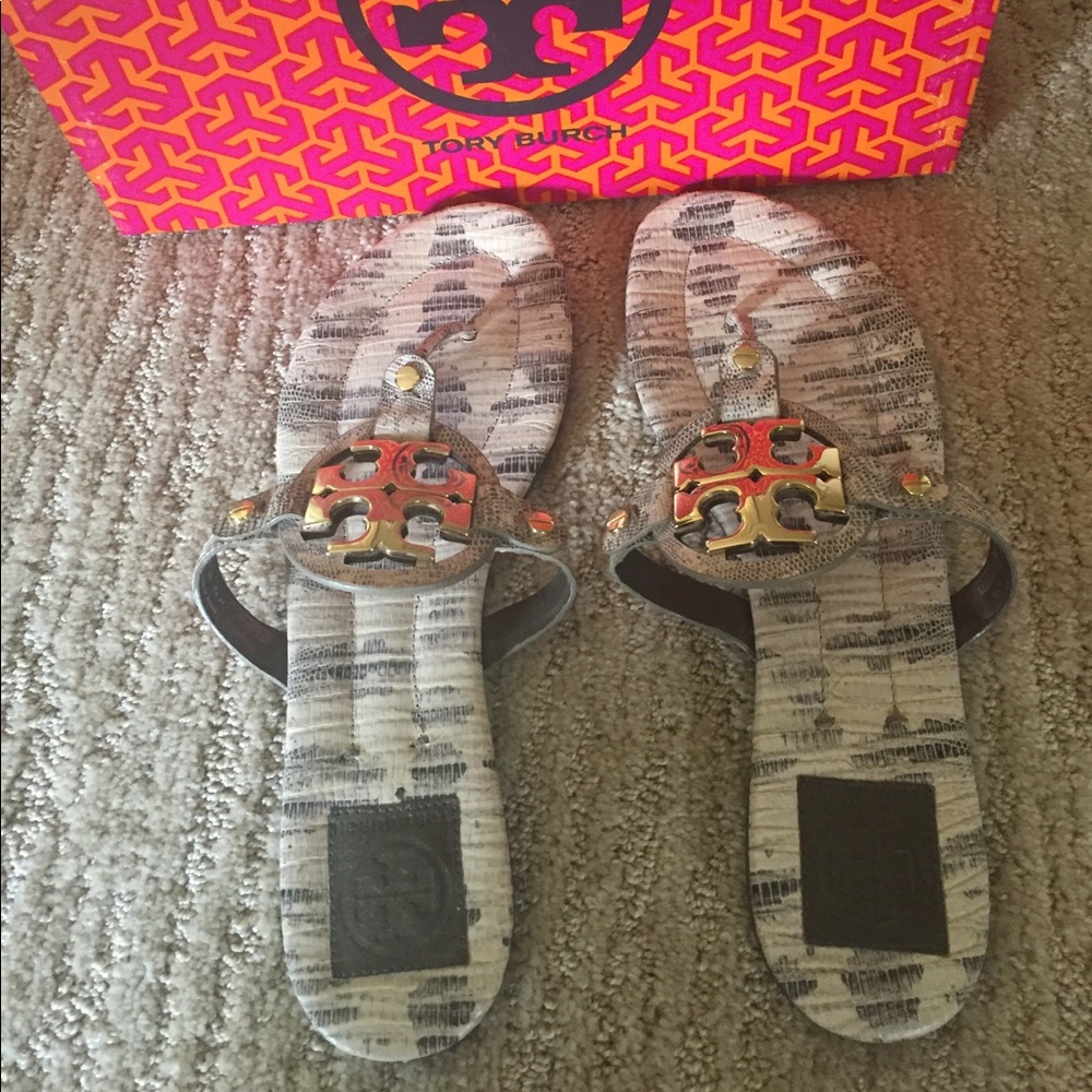 Tory Butch Lizard Print Miller 2 Sandal