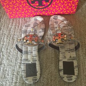 Tory Butch Lizard Print Miller 2 Sandal