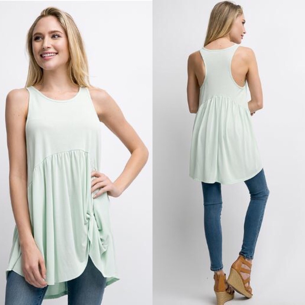 Knot mint tunic