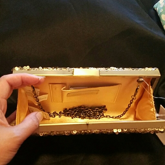 Brand new gold sequin clutch - Picture 2 of 2