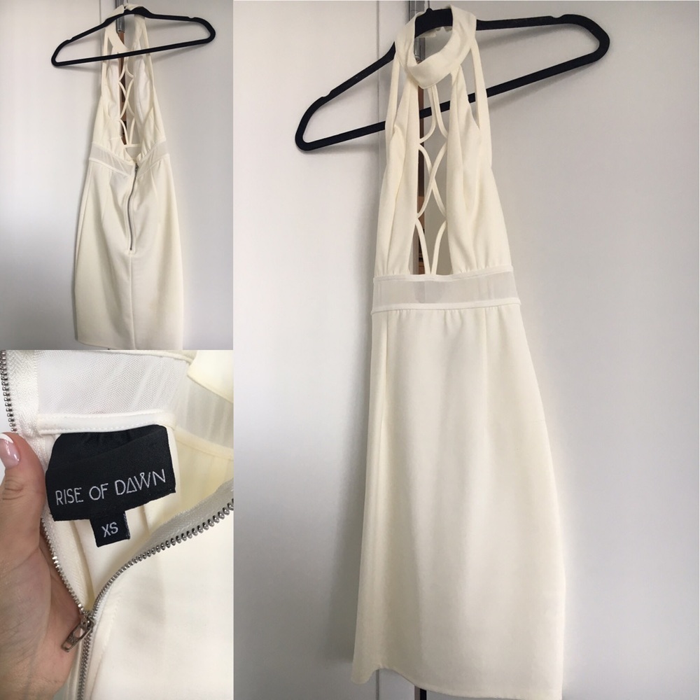Strapped White Halter Dress