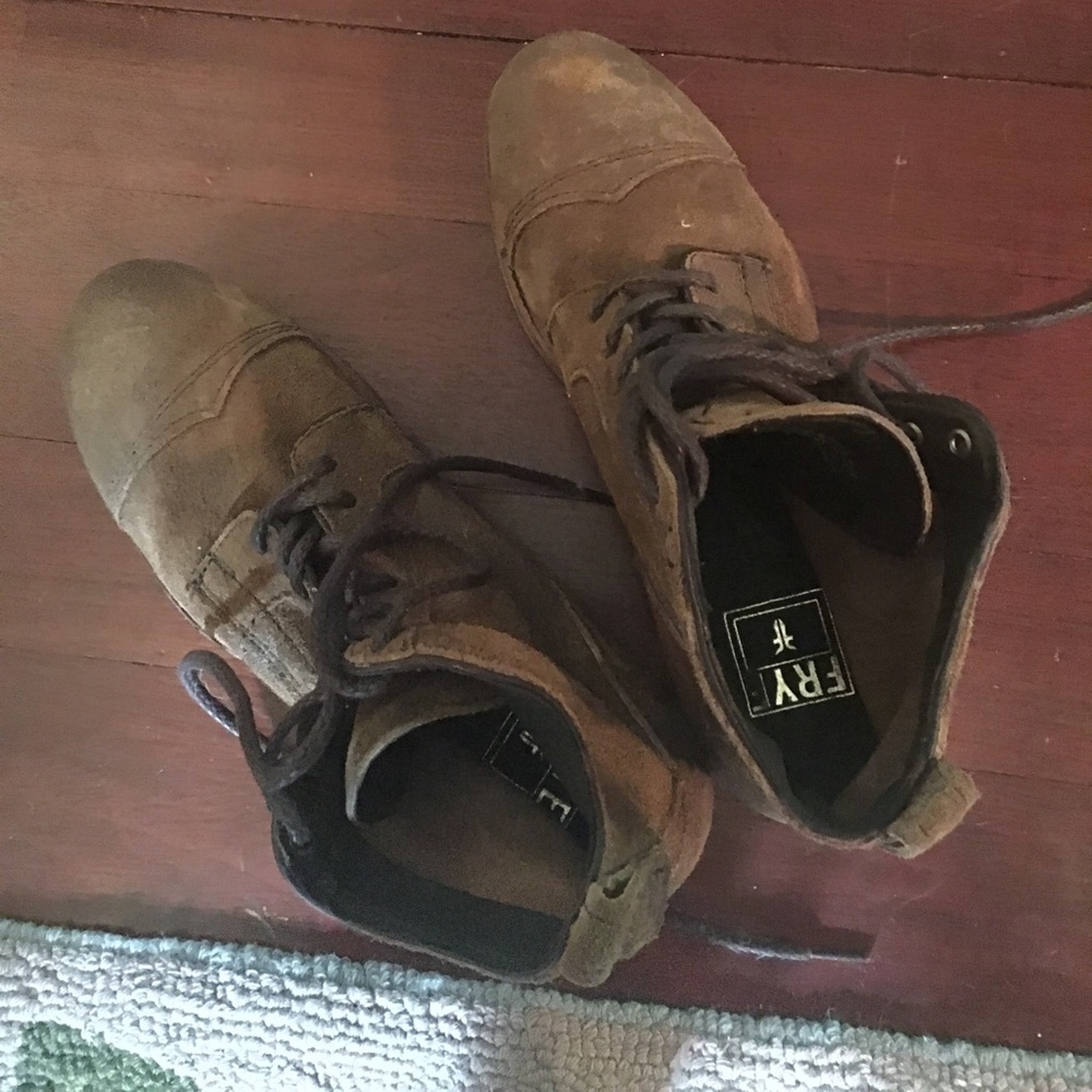 SOLD frye suede lace up boots