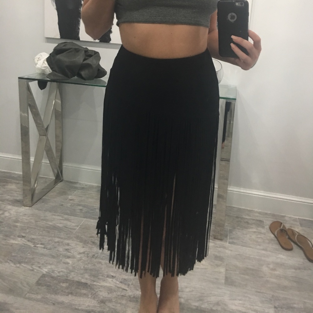 Never worn SUADE FRINGE SKIRT