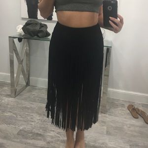 Never worn SUADE FRINGE SKIRT