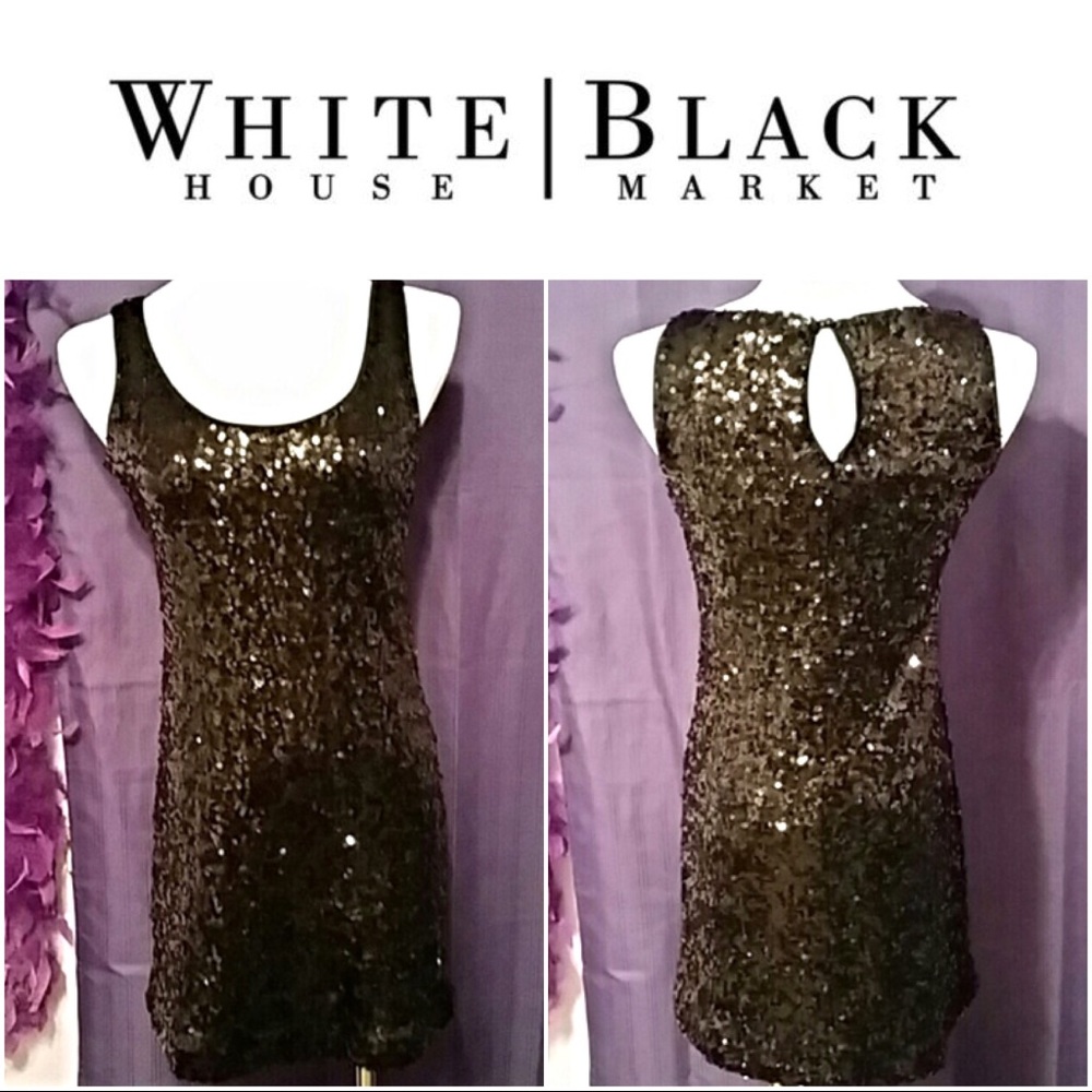 Black Sequin Mini Dress by WHBM