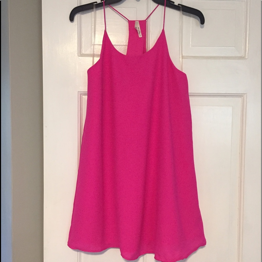 Hot pink tank dress