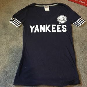 PINK VICTORIAS SECRET YANKEES TSHIRT