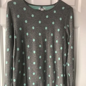 Gray and Mint polka dot Sweater