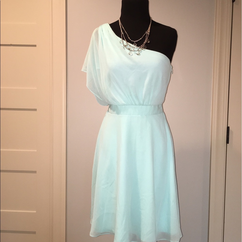WHBM Turquoise Chiffon Dress, Sz 0-4