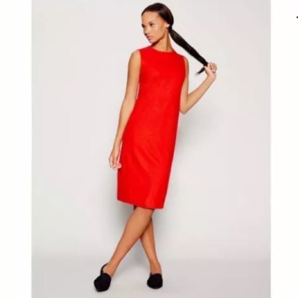 Eileen Fisher Boiled Wool Jersey Shift Dress Sz S