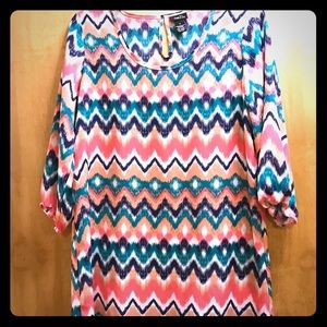 Multicolored 3/4 sleeve dress
