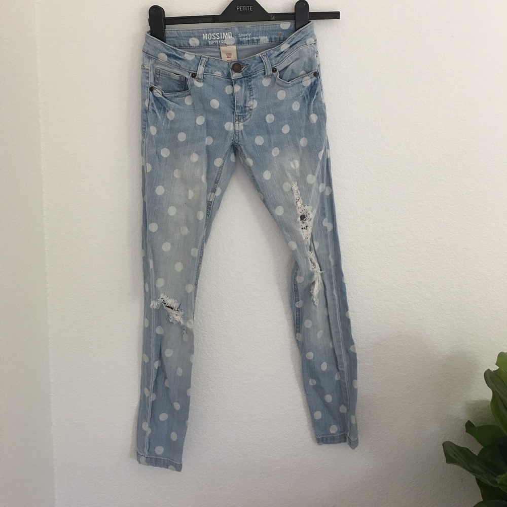 Polkadot denim jeans!