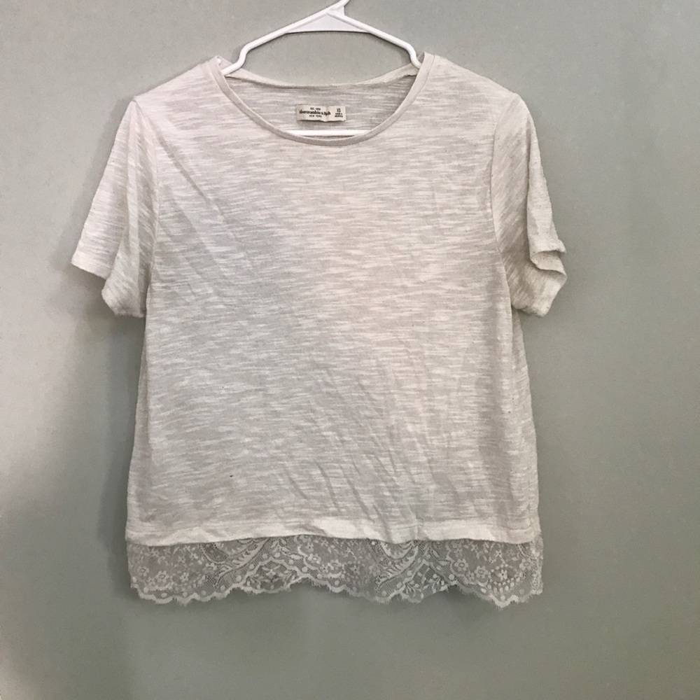 White lace detail tee