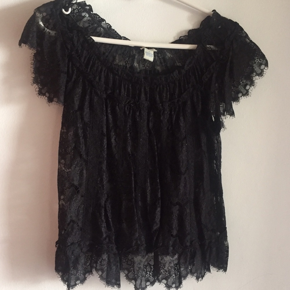 black lace blouse