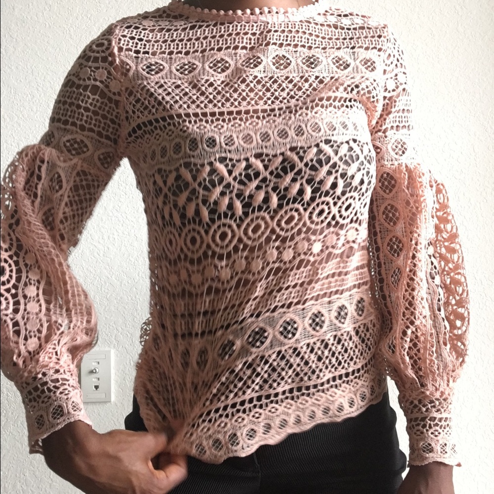 Peach crochet top