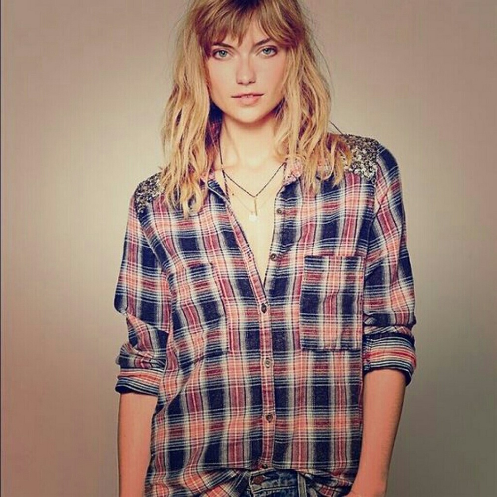 Free People - Sequin Flannel Shirt
