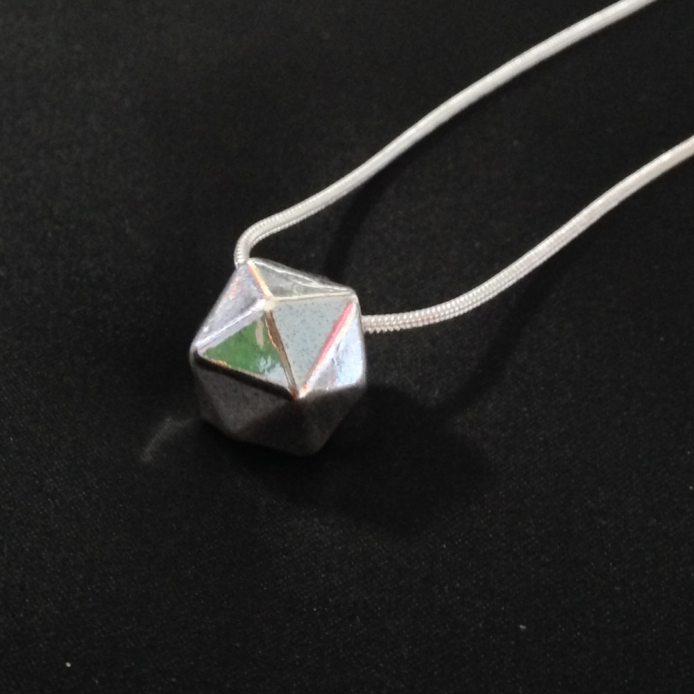 1928 Silver Geometric Necklace