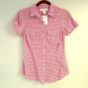 Cotton gingham short sleeve button down by H&M