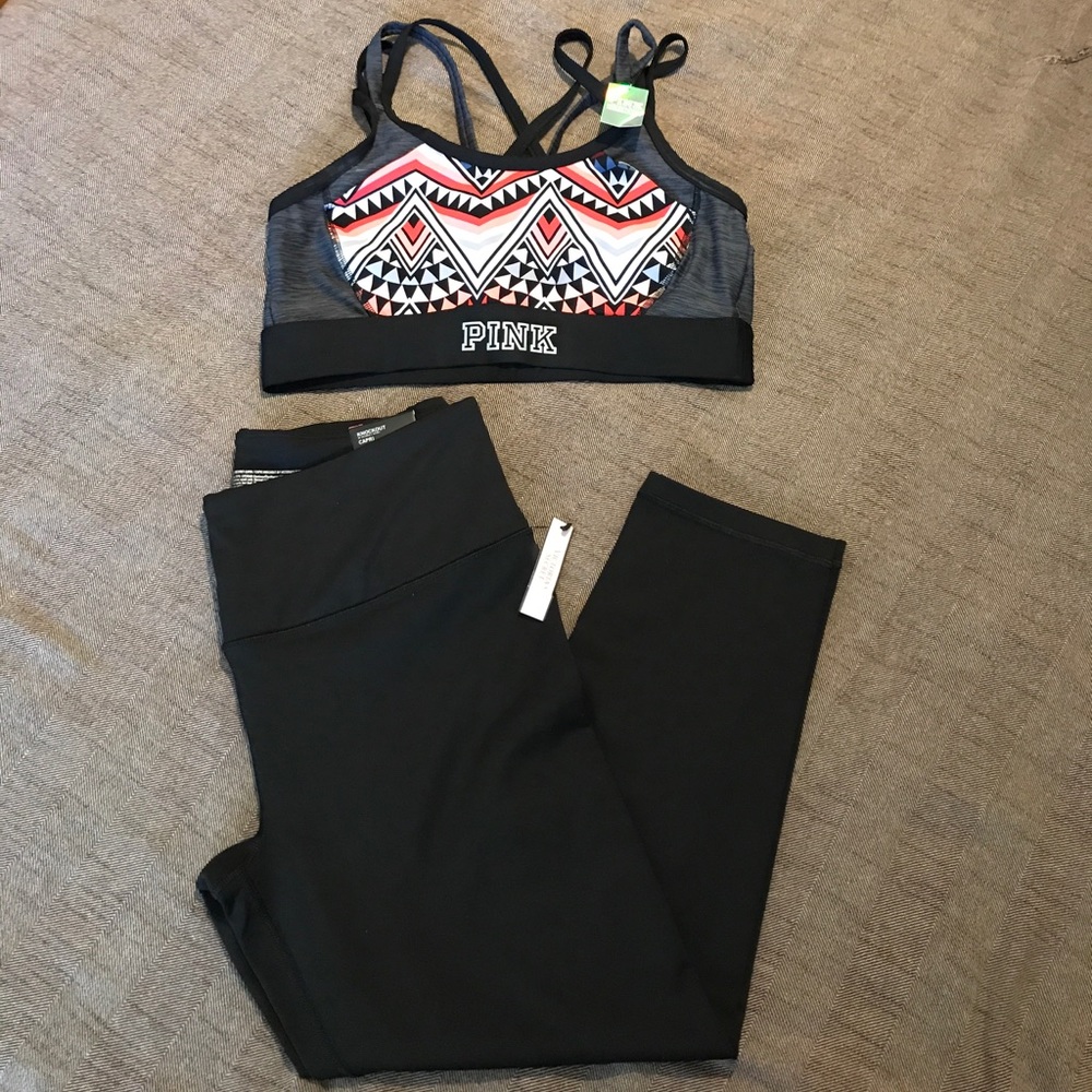 FINAL PRICE bundle Pink sports bra&VSX capri pants