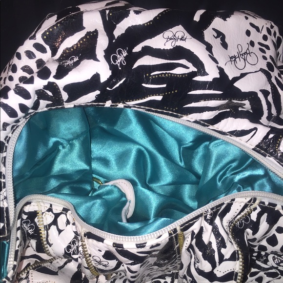 Black/White Print Handbag - Picture 3 of 5