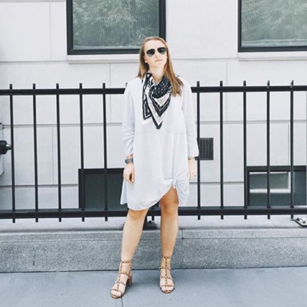 Aritzia blue flowy dress