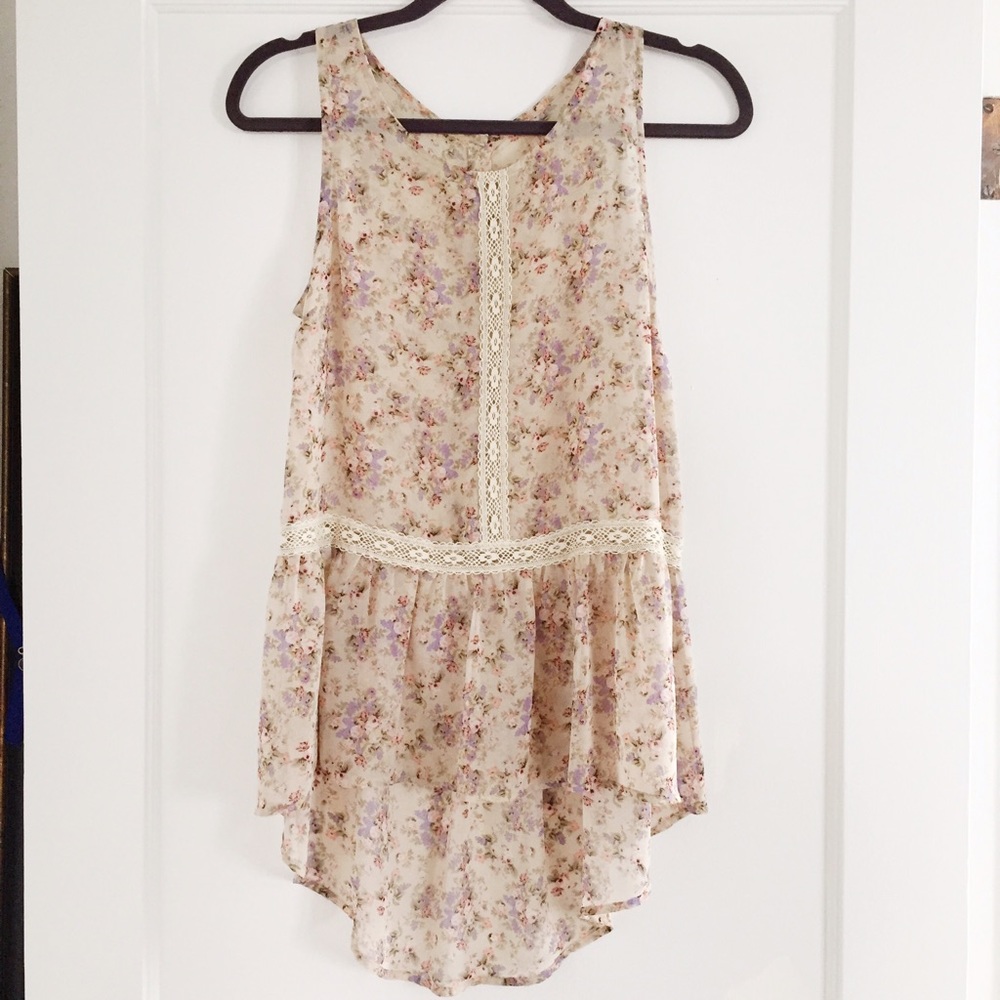 Anthropologie Floral Tank - Picture 1 of 4
