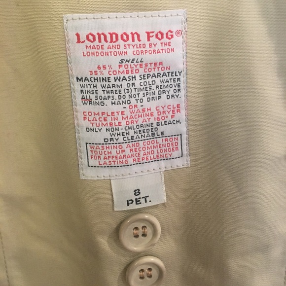 London Fog Raincoat Beige Trench 8P - Picture 2 of 4