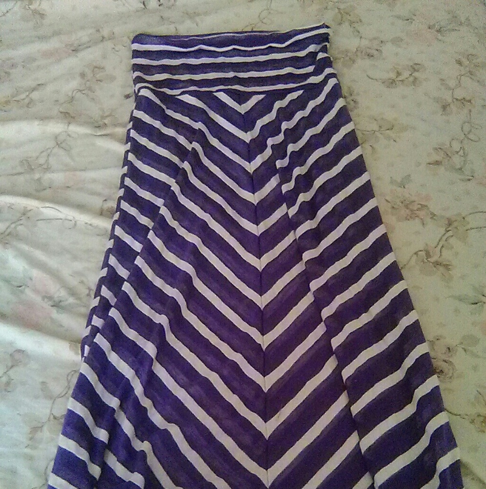 Purple/white chevron Maxi swim cover up skirt