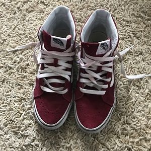 Burgundy Sk8-Hi Vans