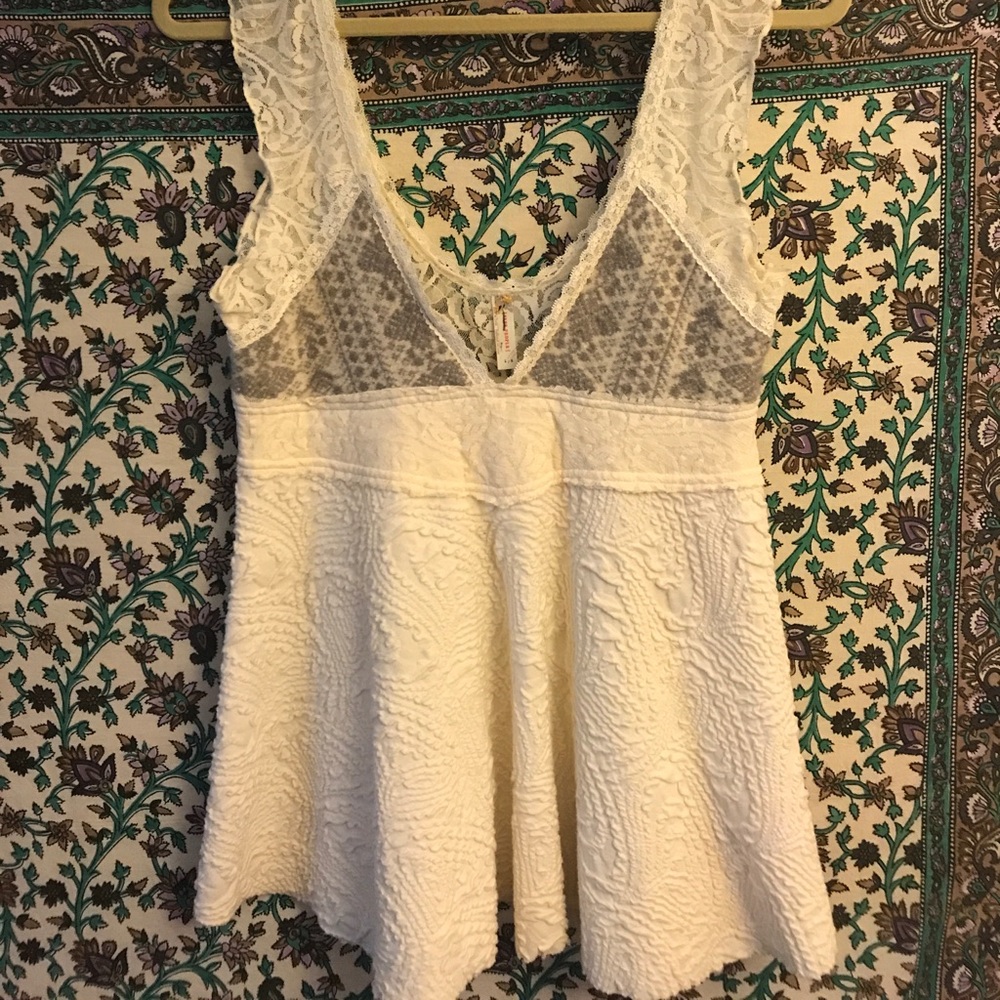 FREE PEOPLE peplum with lace