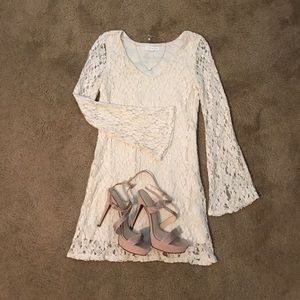 All lace bell sleeved dress