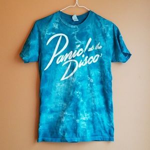 Blue tie dye Panic! At The Disco shirt